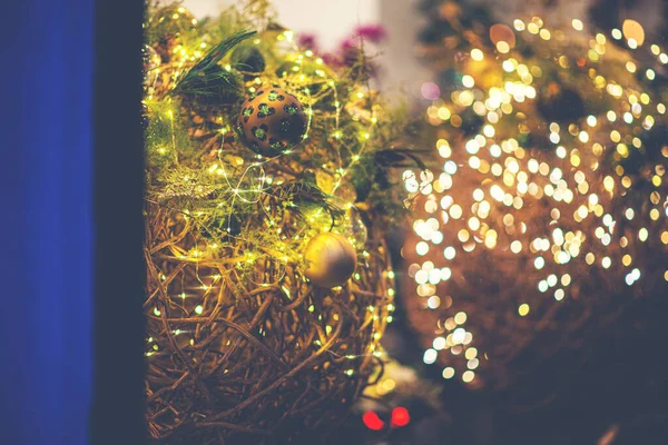 Borroso Navidad Luces Festivo Fondo — Foto de Stock