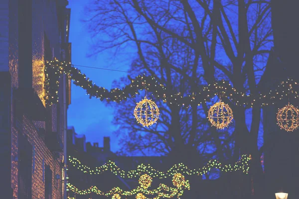 Blurry Lumières Noël Fond Festif — Photo