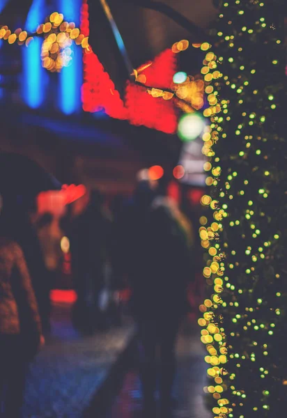 Karácsonyi Dekorációk Fényekkel Ünnepi Megvilágítás Dekoráció Maastricht Utcáin Hollandiában Karácsony — Stock Fotó