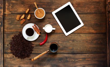 On a table served light breakfast