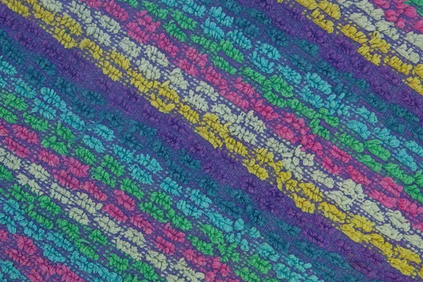 Текстурная разноцветная хлопковая ткань — стоковое фото