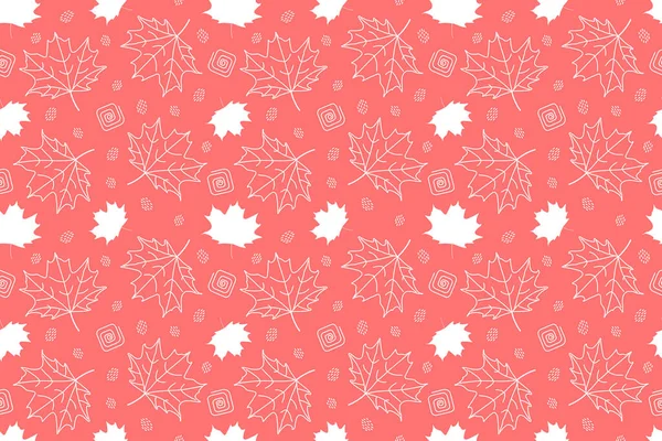 Beautiful maple leaves seamless pattern, creative line art background, great for fall seasonal fabric fashion prints, autumn banners, wallpapers surface design