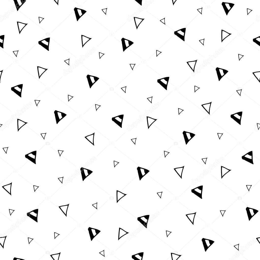 Hand drawn triangle geometric seamless pattern