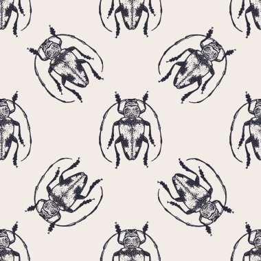 Böcekleri vintage seamless modeli