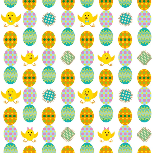 无缝复活节蛋和兔子矢量模式 — 图库矢量图片