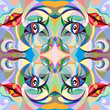 Kadın portresi abstract, desen