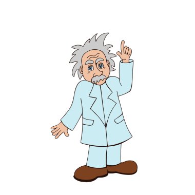 Beyaz bir arka plan üzerinde Einstein