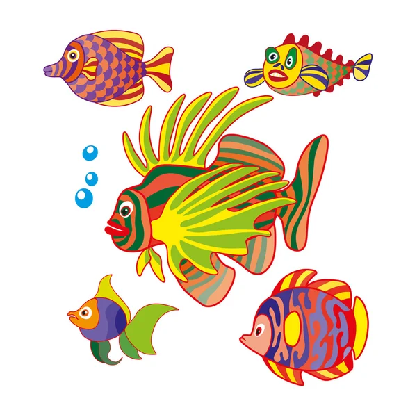 Ilustração. Peixes coloridos — Fotografia de Stock
