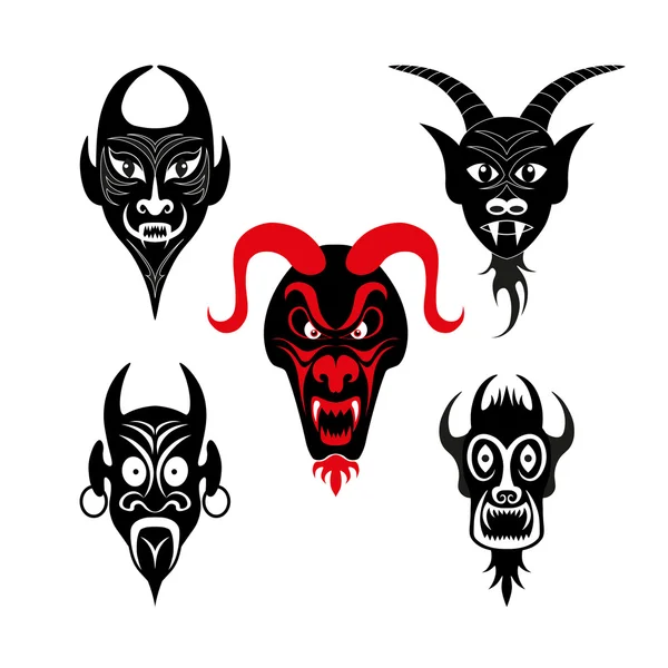 Conjunto de personagens infernais para o feriado de Halloween — Vetor de Stock