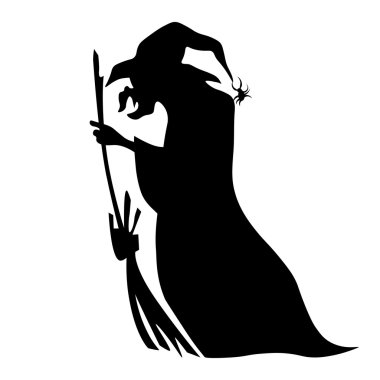 Sevimli cadı binicilik A süpürge