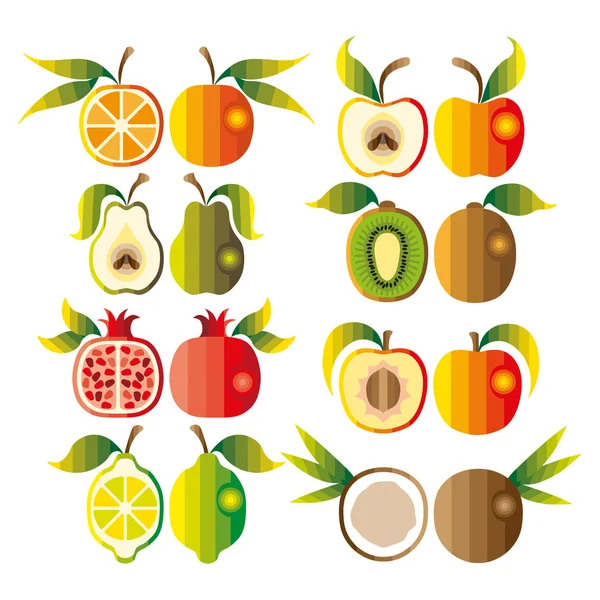 Illustration set of fruit — Stock Photo, Image