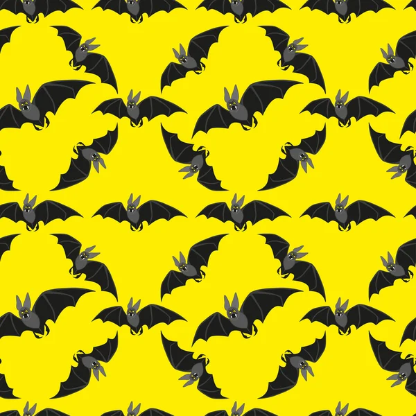 Morcego engraçado no fundo preto —  Vetores de Stock