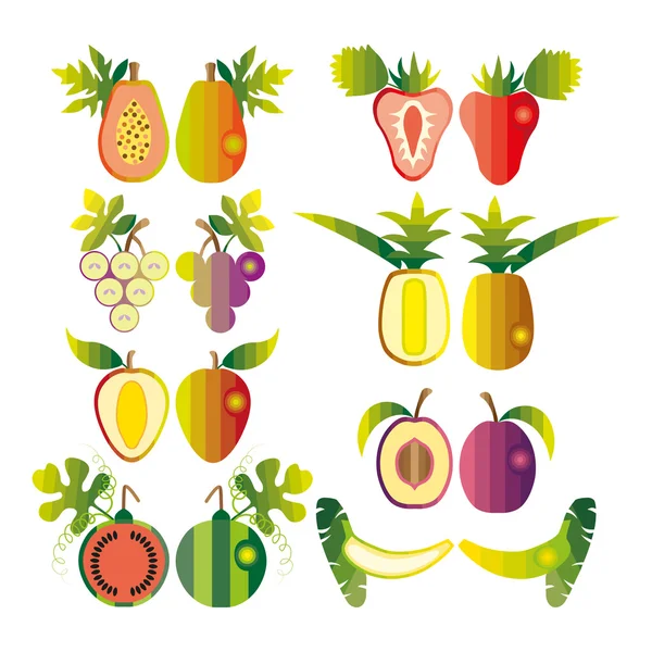 Illustration set of fruit — Stock Photo, Image
