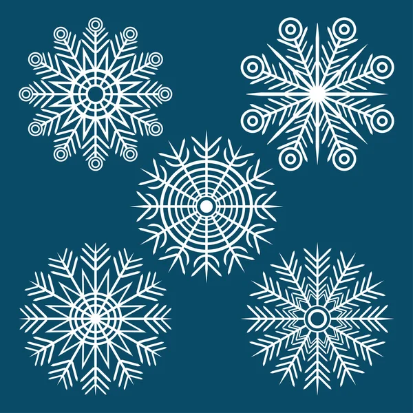 Gráfico invierno conjunto de copos de nieve — Archivo Imágenes Vectoriales