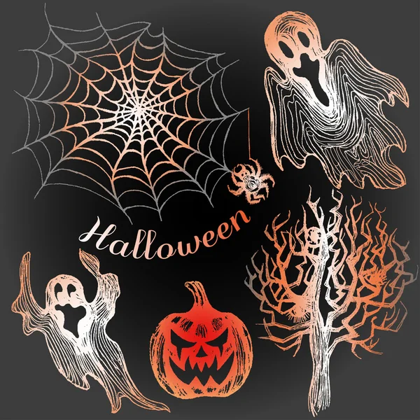 Conjunto de halloween . — Vector de stock