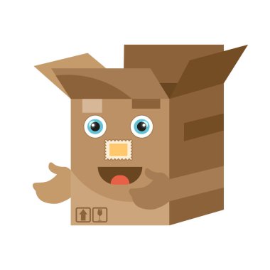 Karton kutular. Sanatsal paketleri ön ve yan görünüm düzgün vektör gerçekçi illüstrasyonları teslim et