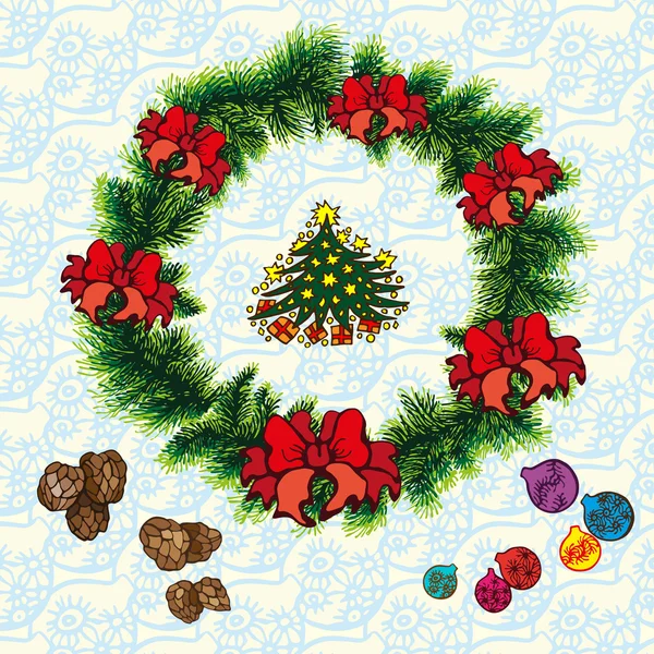 Christmas wreath — Stock Vector