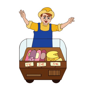 Seller on a white background clipart
