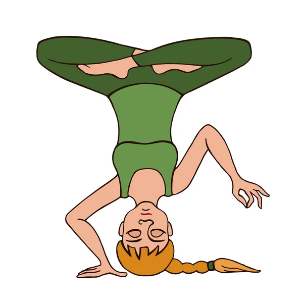 Yoga sobre fondo blanco — Vector de stock