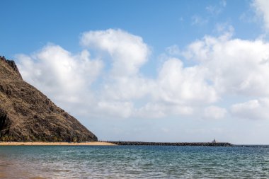 Sunset bulvarında bir dağ Tenerife Kanarya Adaları İspanya ile Atlantik Okyanusu
