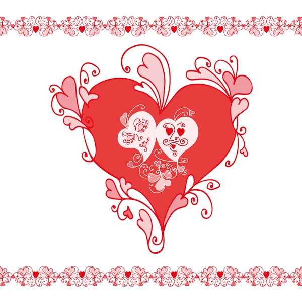 Două inimi roșii — Vector de stoc