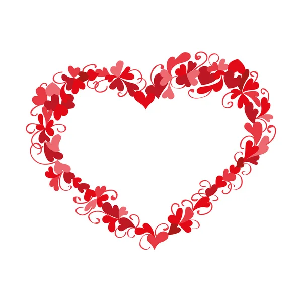 Vector card. Hearts and frame — Stock Vector