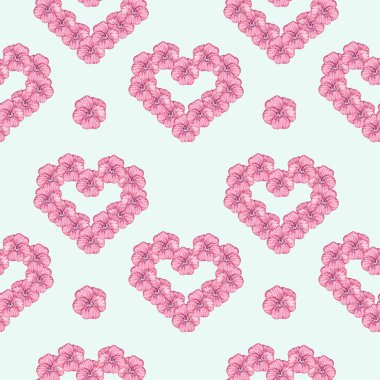 Yumuşak kalpli suluboya desenli. Tasarımınız için açık mavi arkaplanda elle çizilmiş bir kalıp.