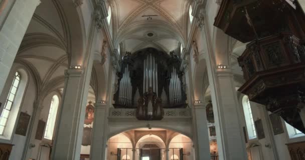 Interno Dell Organo Canne Della Cattedrale Hofkirche — Video Stock