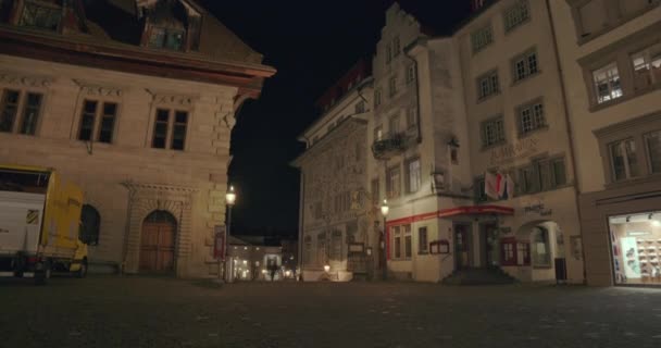 Vista Exterior Noite Praça Kornmarkt — Vídeo de Stock