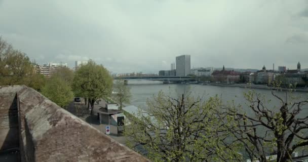 Vista Del Puente Dreirosenbrcke Fondo Desde Torre Thomas — Vídeos de Stock