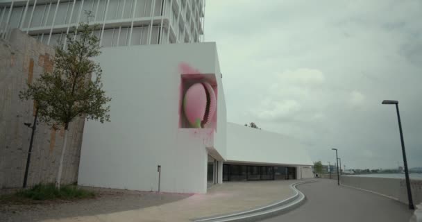 Bâtiment Avec Sculpture Sur Rhin — Video