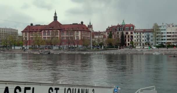 Uitzicht Het Oostelijke Deel Van Stad Vanaf Jachthaven Johann Met — Stockvideo