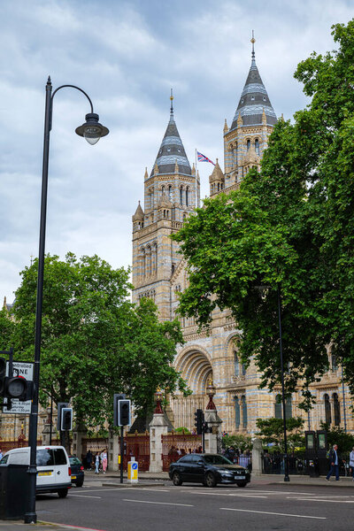 London - 06 28 2022: View of the entrance to the Natural History Museum on Cromwell Road