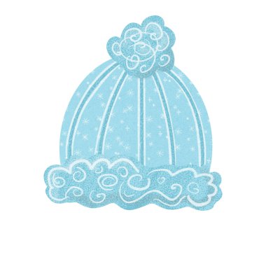 Mavi kış şapkası beyaz arkaplanda izole