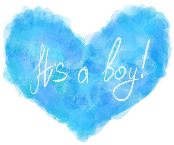 Baby kön avslöja begreppet illustration. Det är en pojke akvarell bakgrund. — Stockfoto