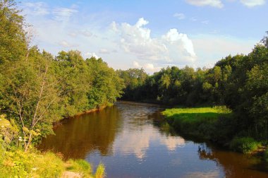  Yazın Vologda bölgesinde Rus nehri Udima