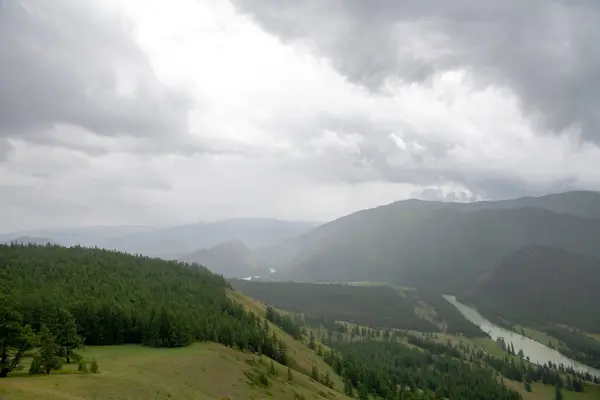 Paesaggio Con Montagne Cielo Blu Montagne Alati Siberia Russia — Foto Stock