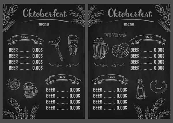 Oktoberfest 2021 Festival Cerveza Elementos Doodle Dibujados Mano Fiesta Tradicional — Archivo Imágenes Vectoriales