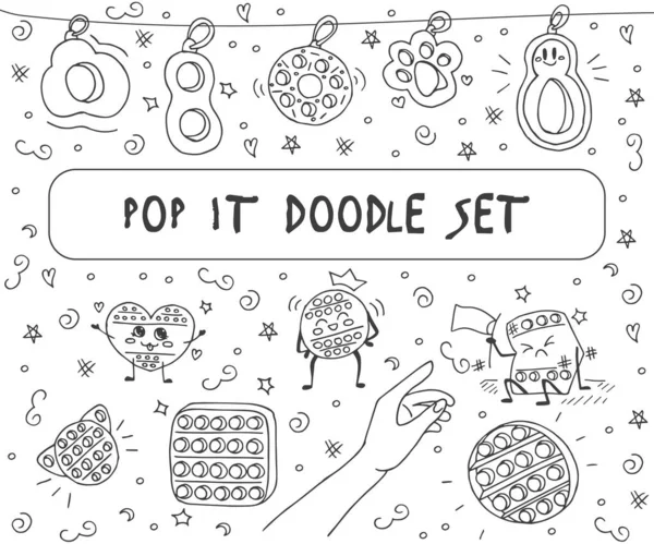 Anti-stress spel voor kinderen. Doe maar open. Doodle klaar. Handgetrokken. — Stockvector