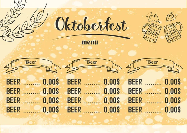 Oktoberfest 2021 Festival Cerveza Elementos Doodle Dibujados Mano Fiesta Tradicional — Archivo Imágenes Vectoriales