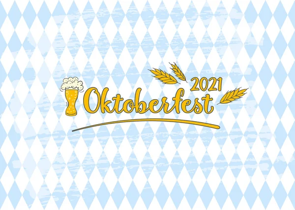 Oktoberfest 2021 Festival Cerveza Elementos Doodle Dibujados Mano Fiesta Tradicional — Archivo Imágenes Vectoriales