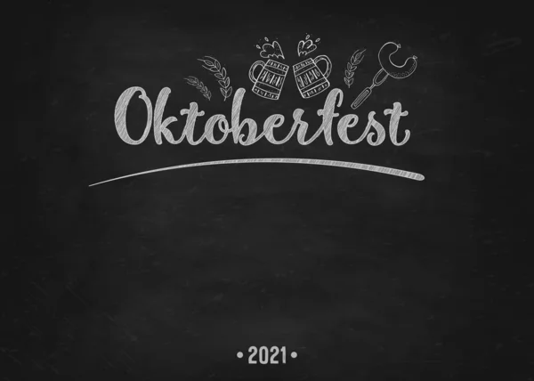 Oktoberfest 2021 Festiwal Piwa Ręcznie Rysowane Elementy Doodle Niemieckie Tradycyjne — Wektor stockowy