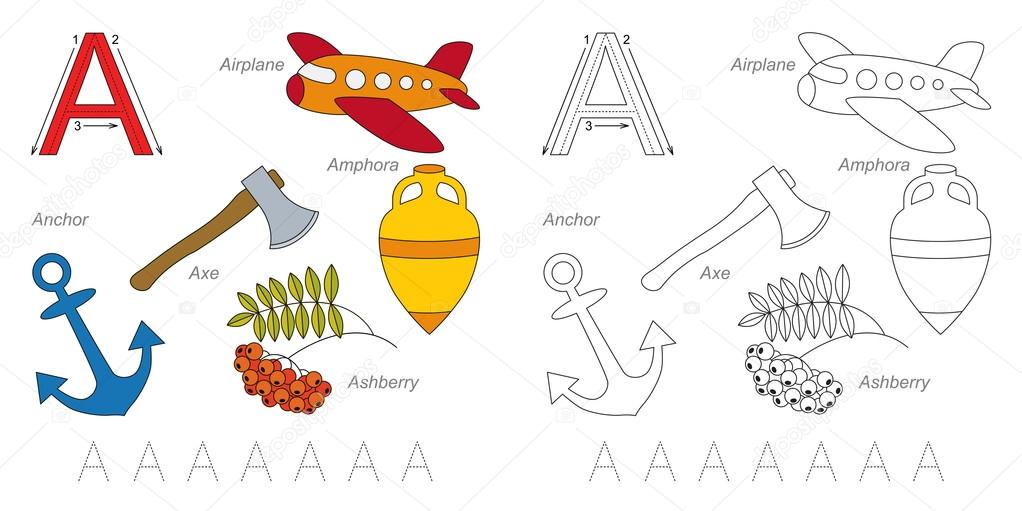 Pictures for letter A