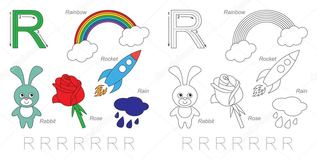 Pictures for letter R