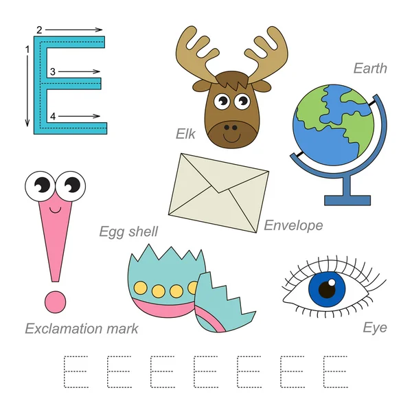 Gambar untuk huruf E - Stok Vektor