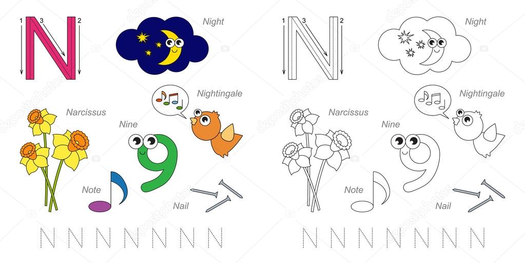 Pictures for letter N