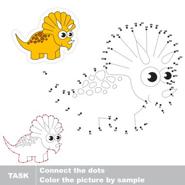 Triceratops. Vektör sayı oyunu. 