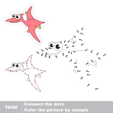 Pterodactyl. Vektör sayı oyunu. 