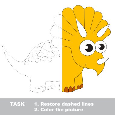 Triceratops karikatür. Renkli sayfa. 