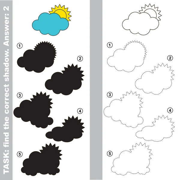 Cloud. Find true correct shadow. — Stock Vector